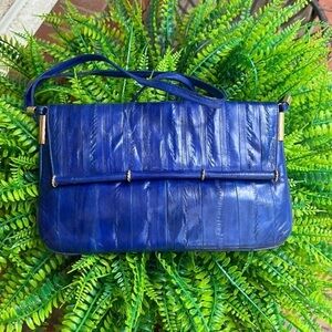 Royal blue eel bag. Vintage